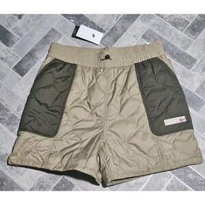 Nike Women's Beige Tan Repel Synthetic Fill High Rise Loose Fit 5" Shorts L $120